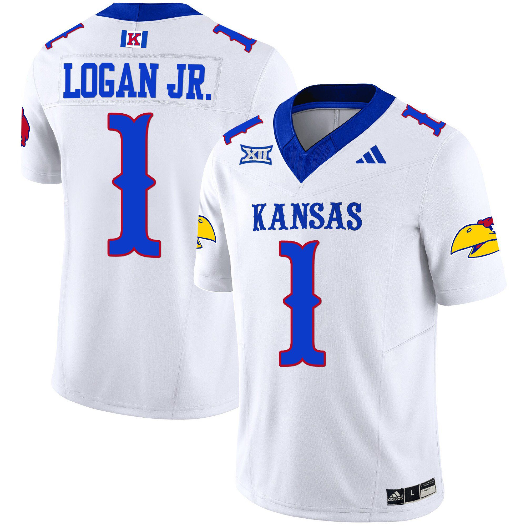 Men Kansas Jayhawks #1 Logan jr White 2024 Blackhawk Vapor Limited NCAA Jersey->indianapolis colts->NFL Jersey